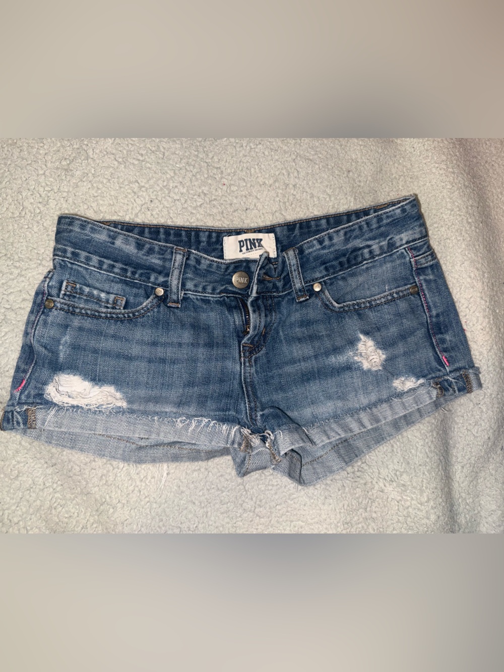 Vintage PINK Distressed Jean Shorts